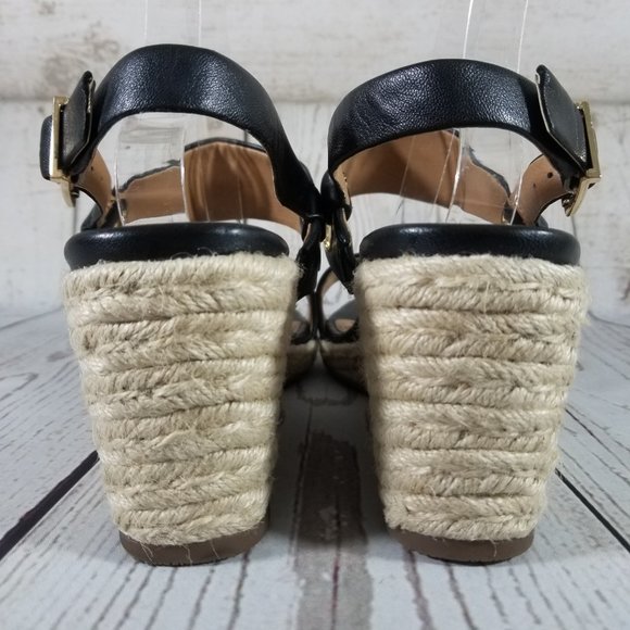 Vionic Vero Black Wedge Heel Sling Back Sandals - Wide Width - Picture 9 of 12